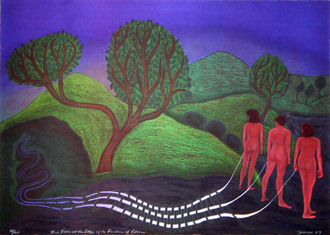 Three Fates at the Edge of the Garden of Eden
